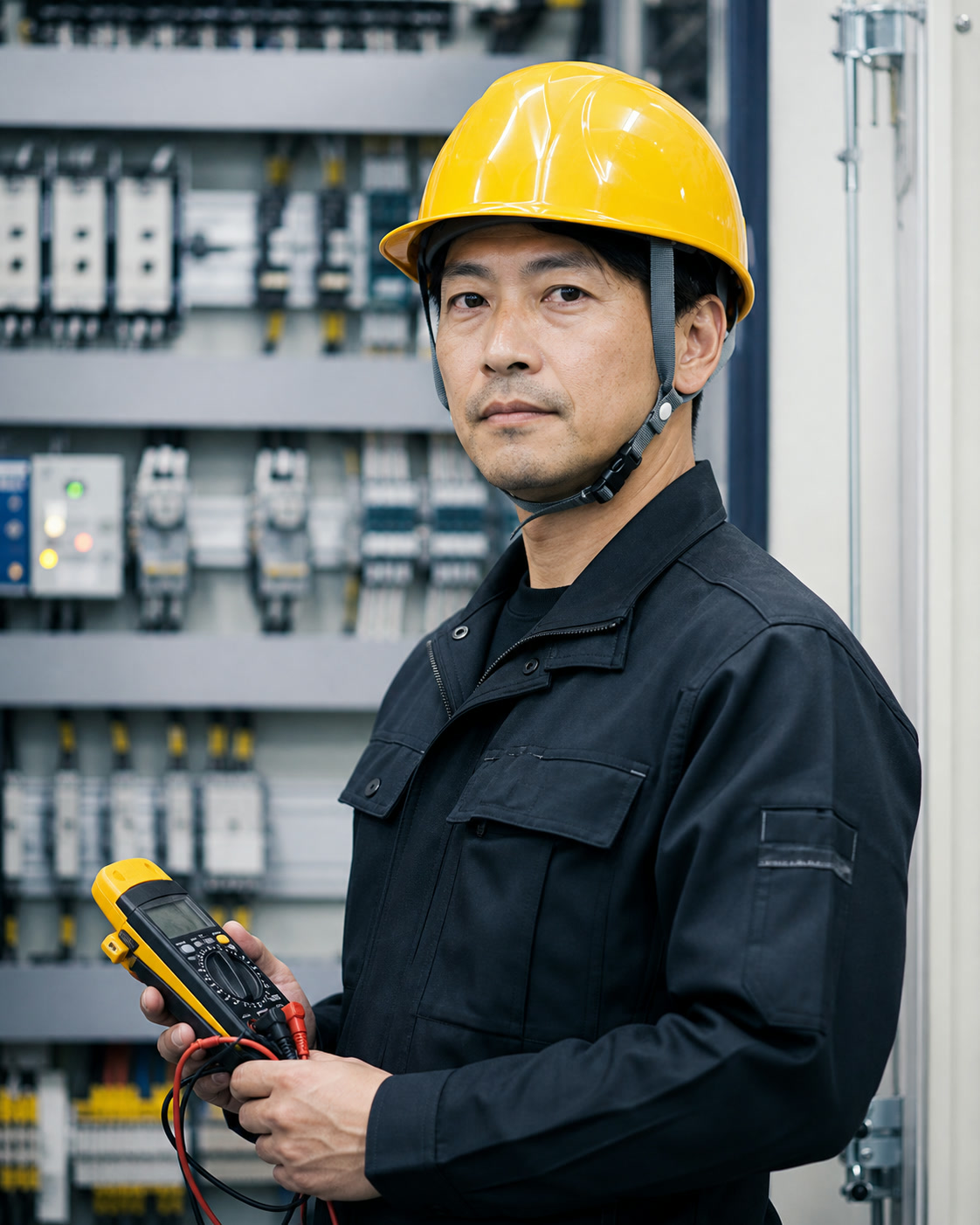電気工事士が分電盤を施工する様子