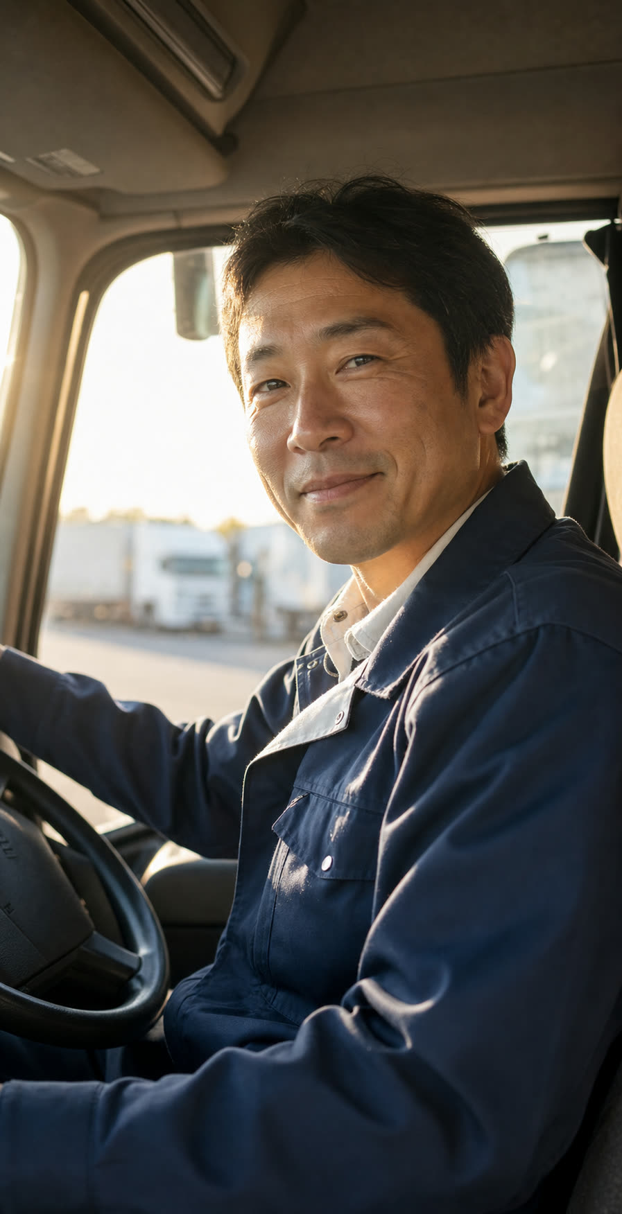 営業所のトラック並び