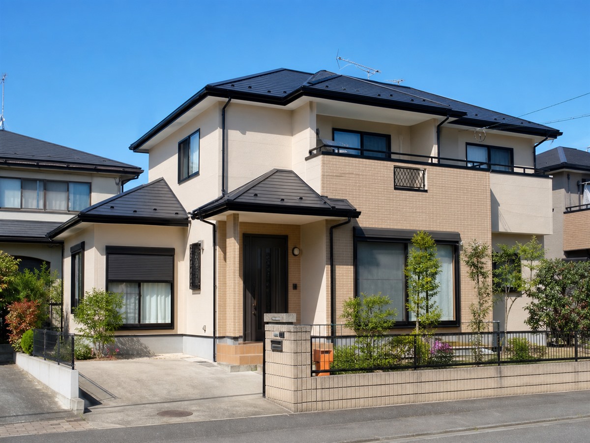 施工後の二階建て住宅