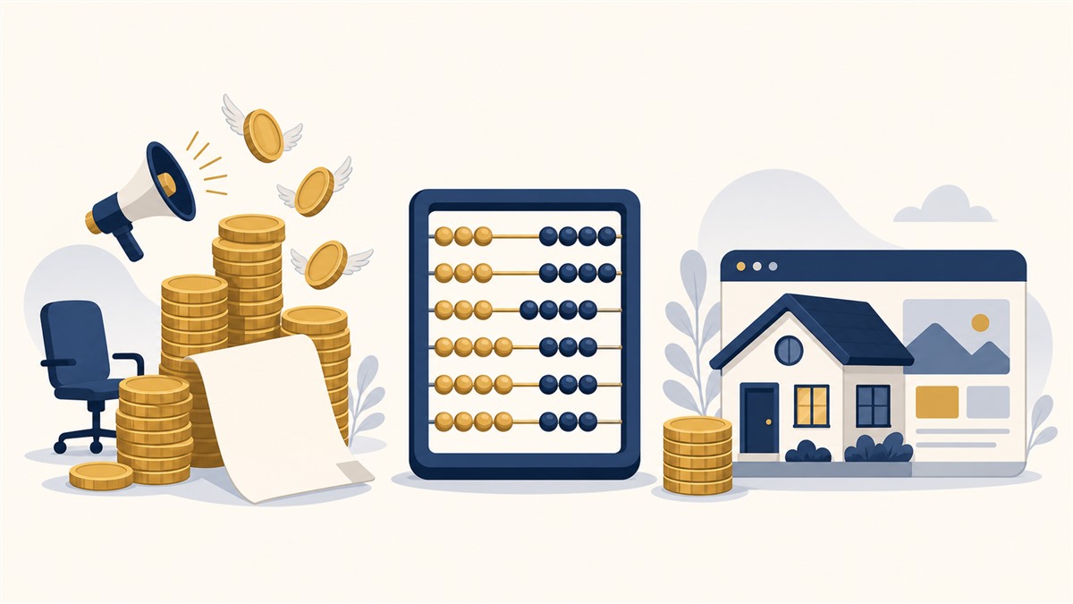 ホームページ費用と採用・失注コストを天秤にかけるイラスト