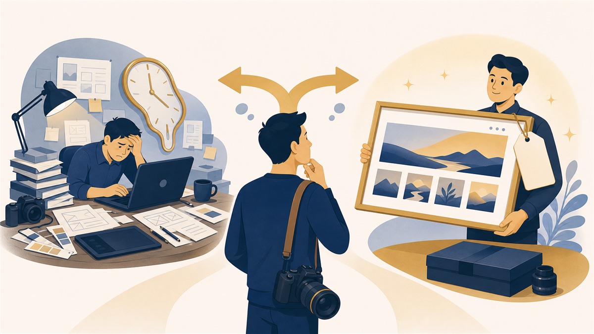 クリエイターのポートフォリオの持ち方別費用感のイラスト