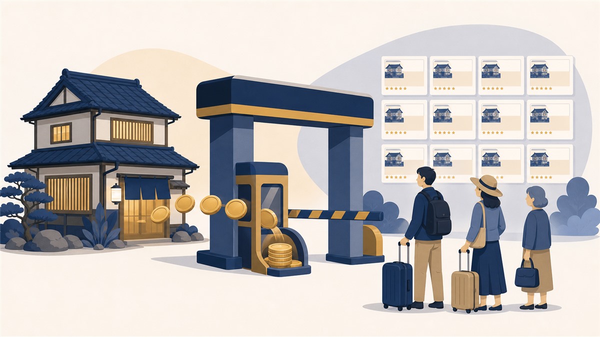OTA手数料が利益を圧迫する構造を表すイラスト