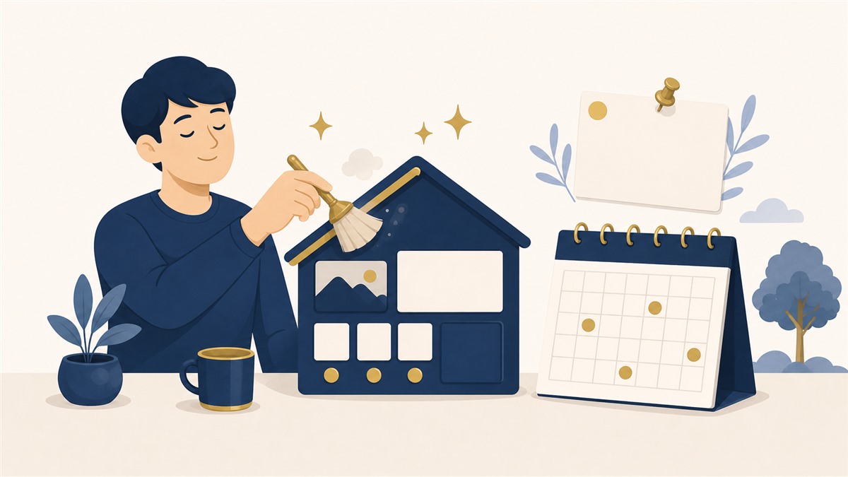 年数回の最低限の手入れを表すイラスト