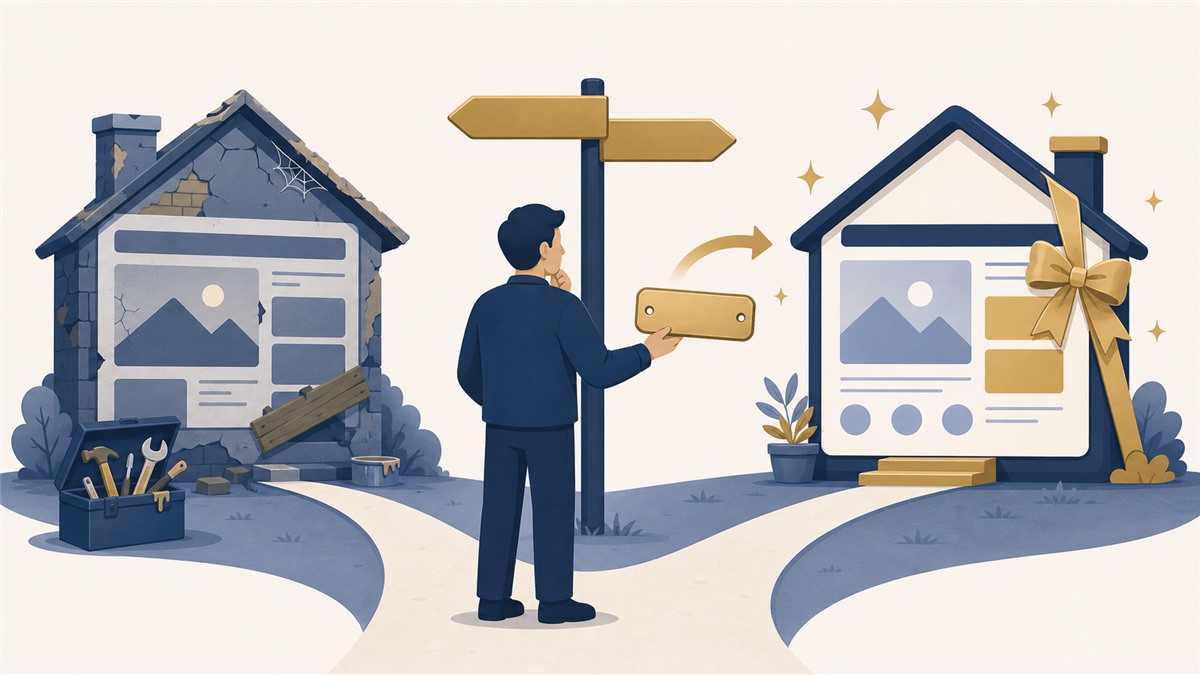 直すか買い替えるかの判断を表すイラスト